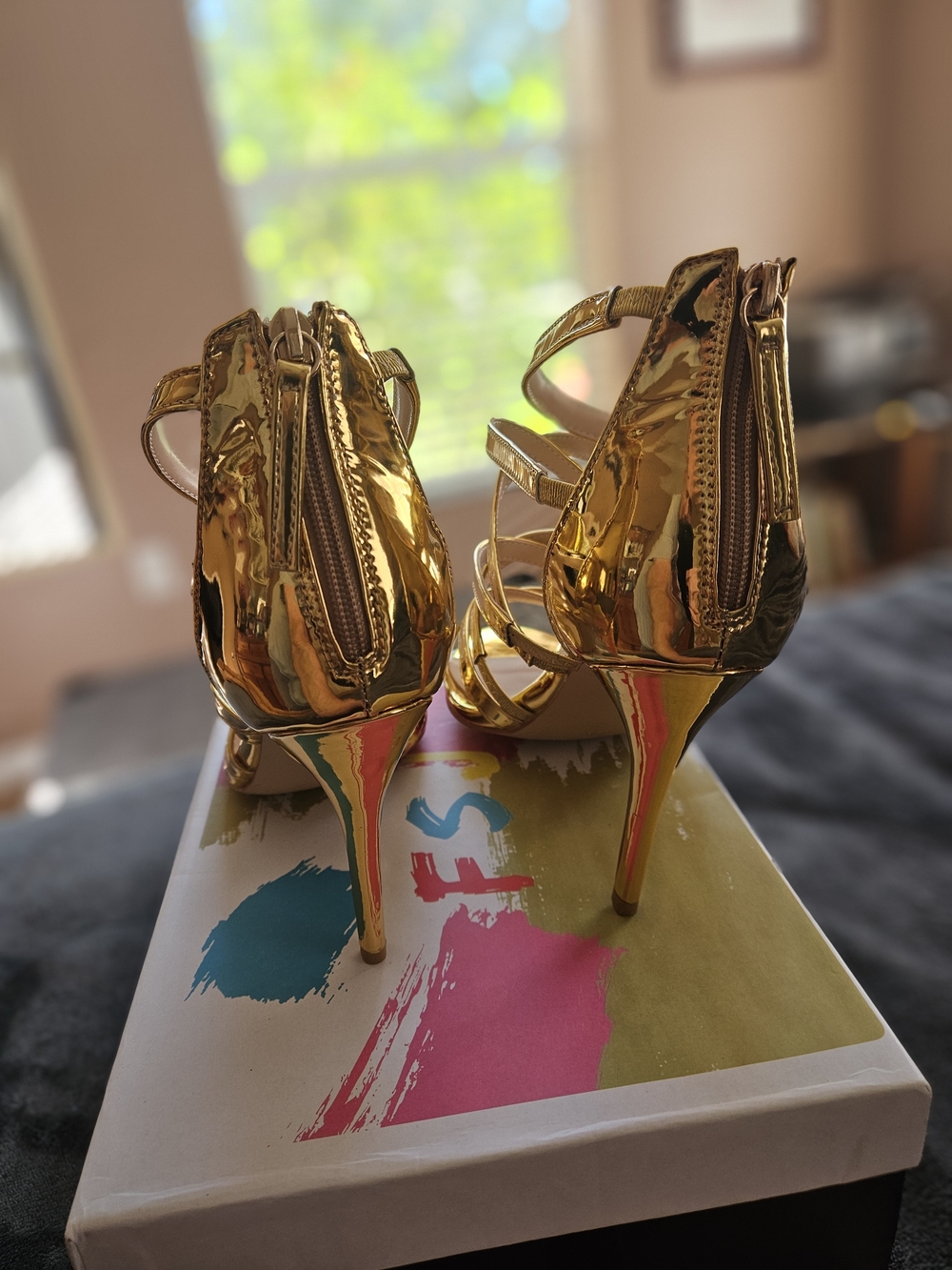 Extra Wide Custom Made Latin Inspired Stiletto Sandals - Picture 4 of 5